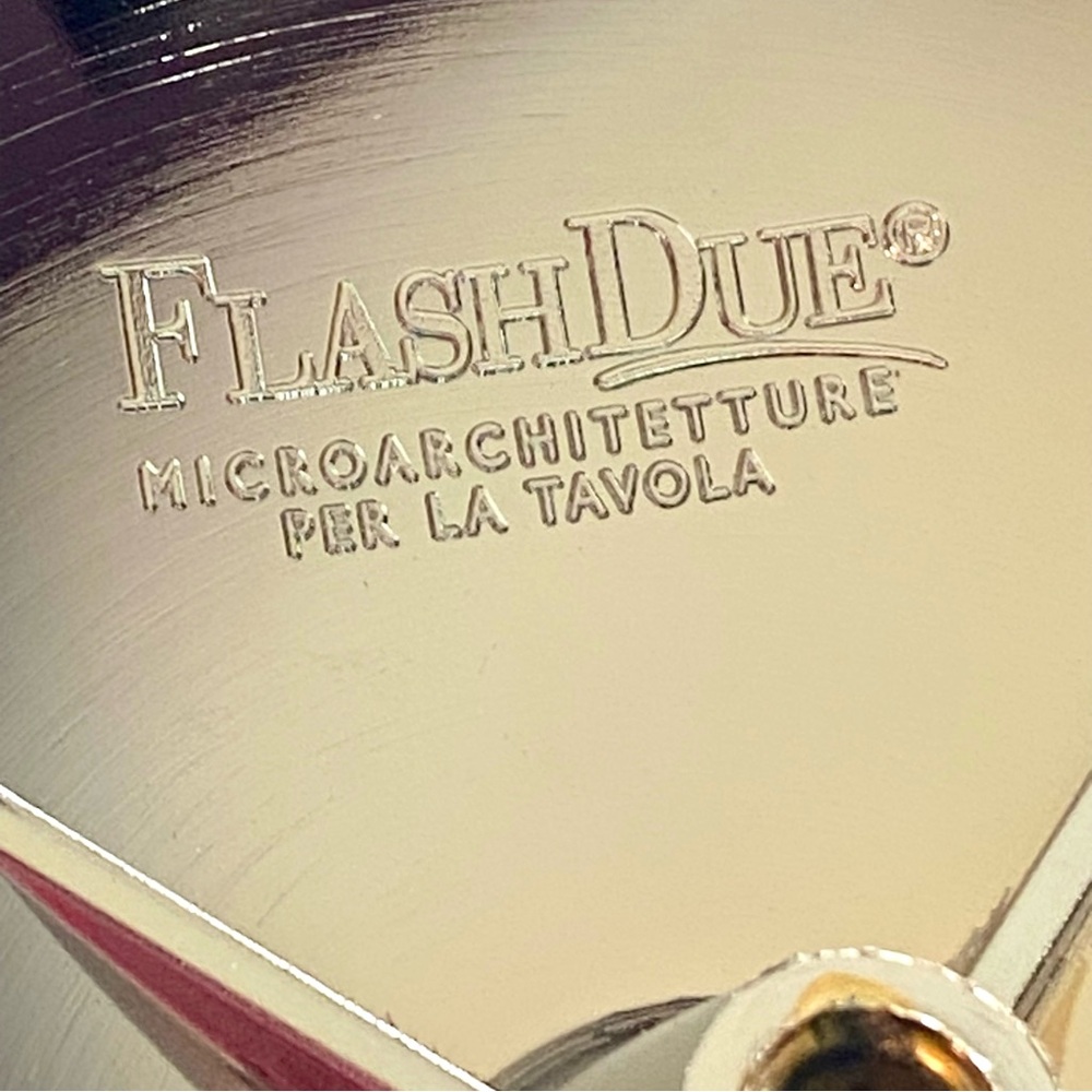 Flash Due, curled stainless wire basket. made in Italy. new in box, vintage.